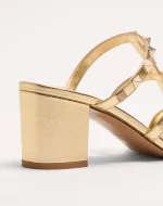 Valentino Rockstud Slide Sandal In Laminated Nappa 60Mm - Image 8